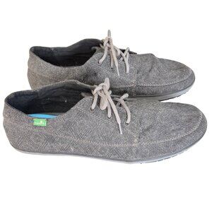 Sanuk Casual Loafers Shoes Mens Size 11 Gray Lace Up Comfort Lightweight
